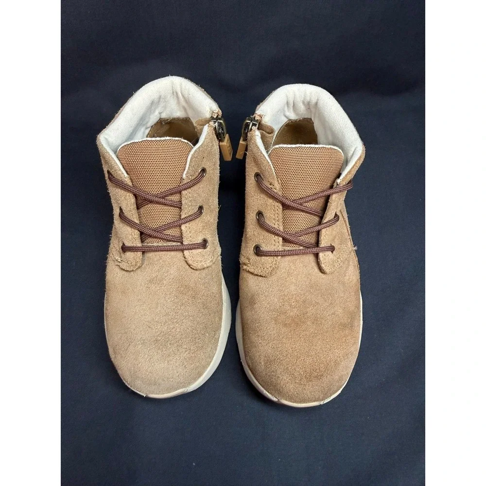 UGG Kids Canoe III Weather Chukka Suede Zip Up Lace Up‎ Boots Chestnut Suede